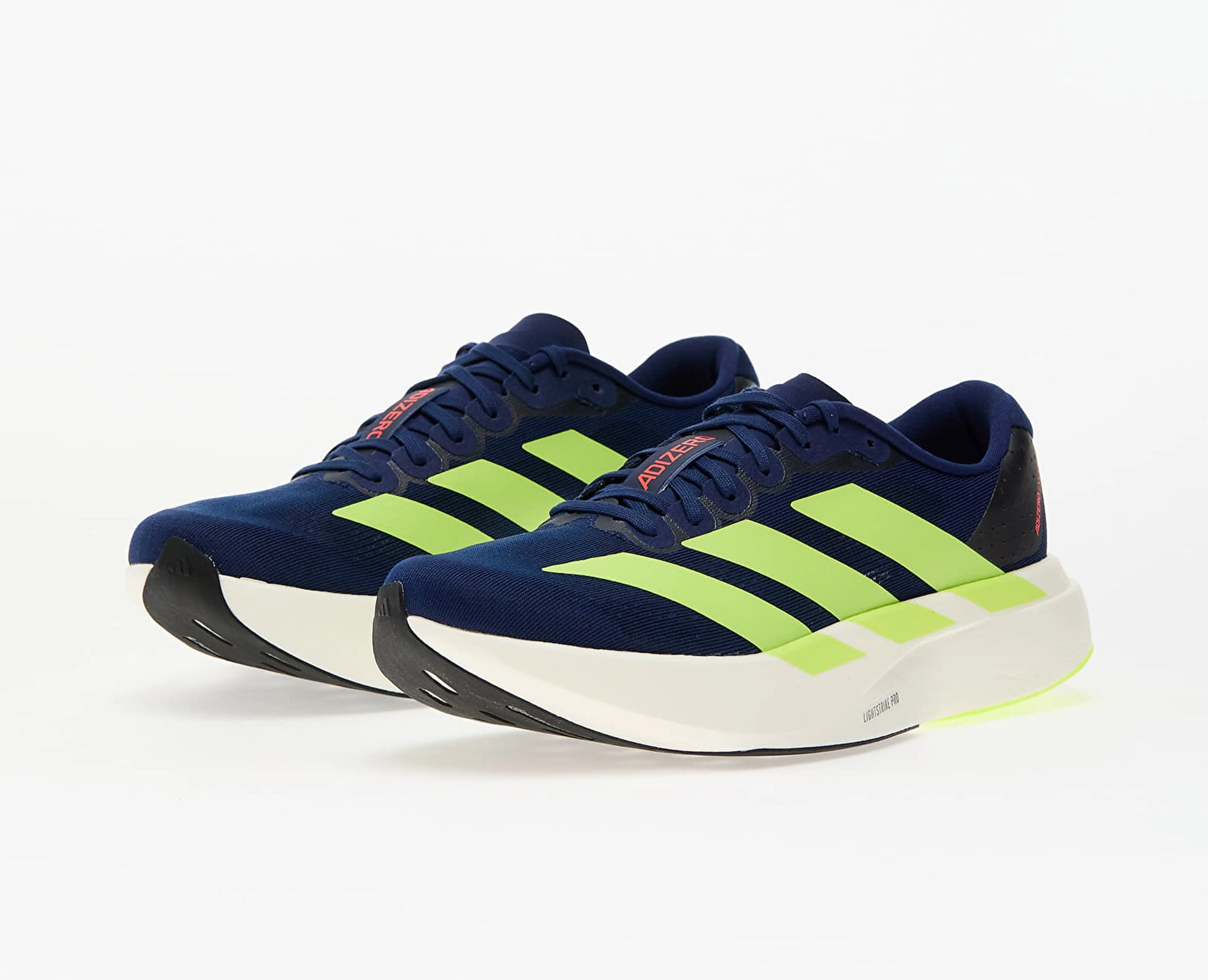 Adizero Evo SL Dark Blue Solar Slime & Red Adidas